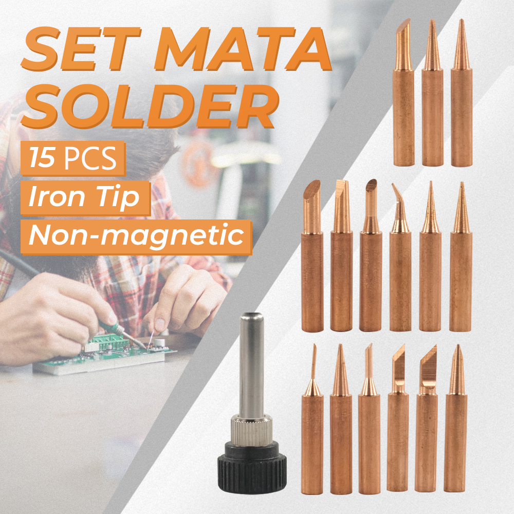 Taffware Set Mata Solder Iron Tip Nonmagnetic 15 PCS for Hakko 936 - 556