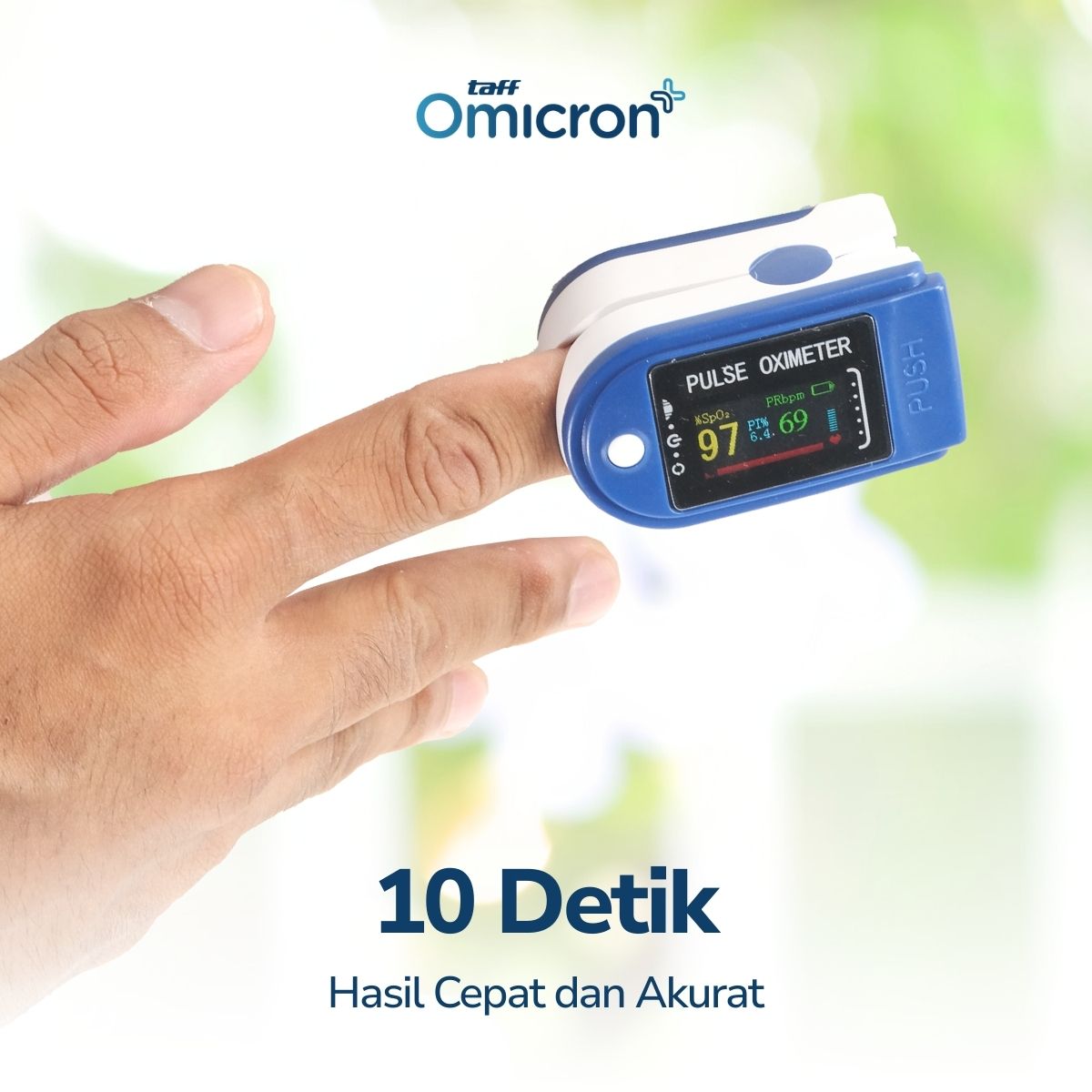 TaffOmicron Fingertip Pulse Oximeter Alat Ukur Saturasi Oksigen Darah - LK88