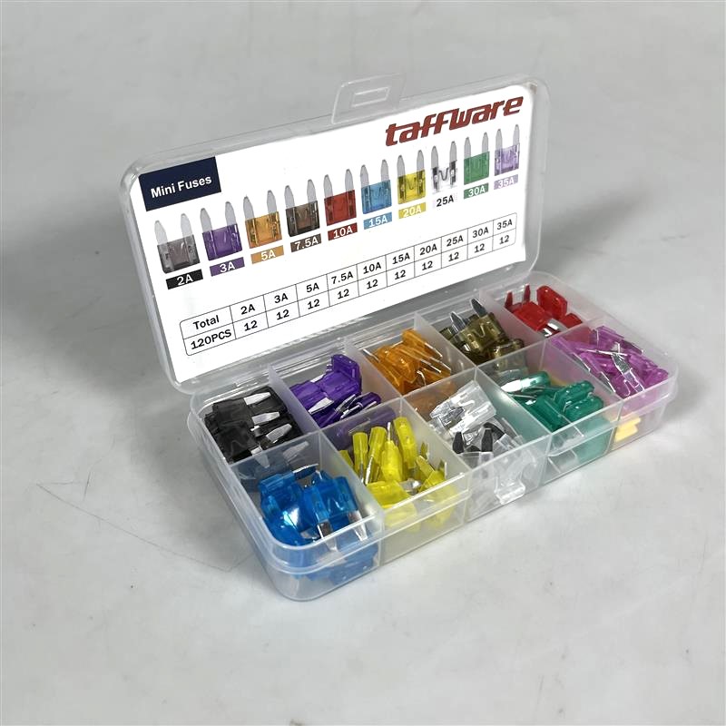 Taffware Set Sekring Mobil Tancap Fuse Blade Mini with Box 120 PCS - BX012