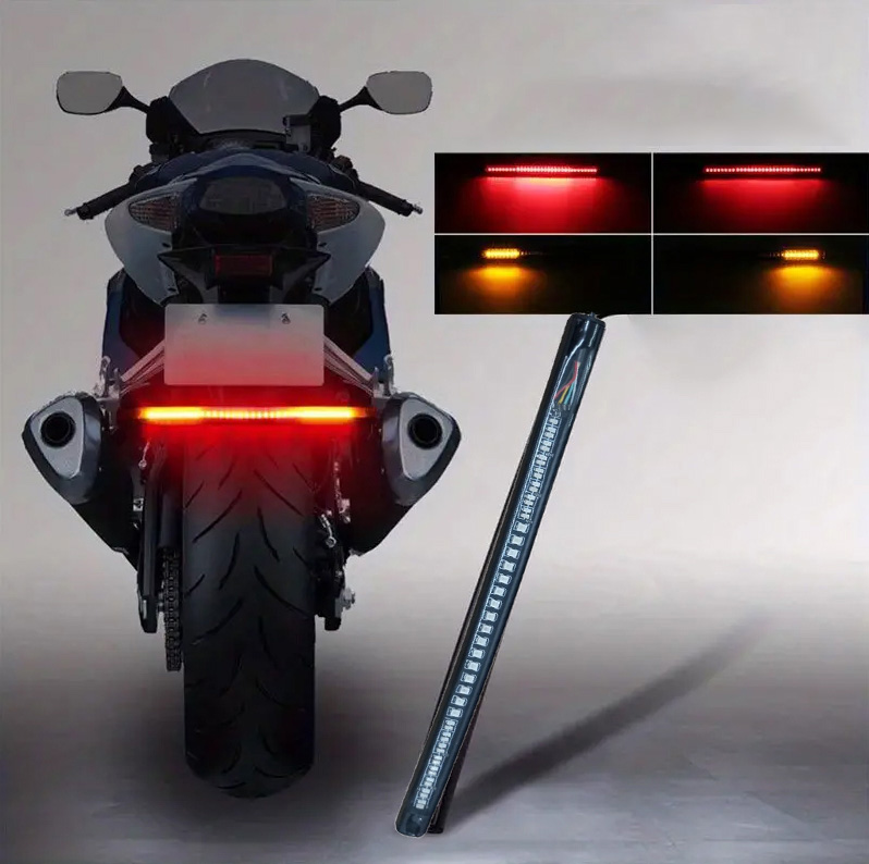Lampu Rem dan Sein Motor LED Strip Flexible 2in1 Color 12V 190mm