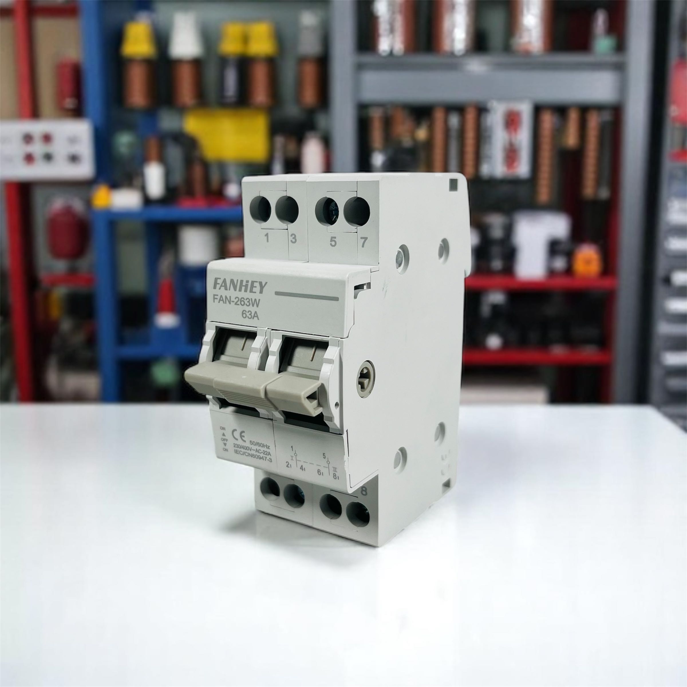 FANHEY Saklar Circuit Breaker 2P Transfer MTS Dual Power Switch 63A - FAN-263W