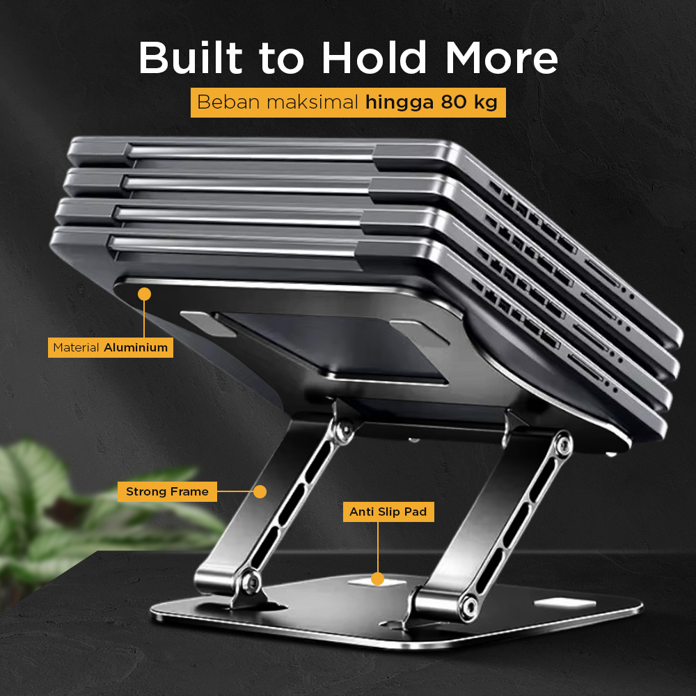 TWISTER Laptop Stand Foldable Adjustable N16 Carbon Steel 10-17.3 Inch - TS10