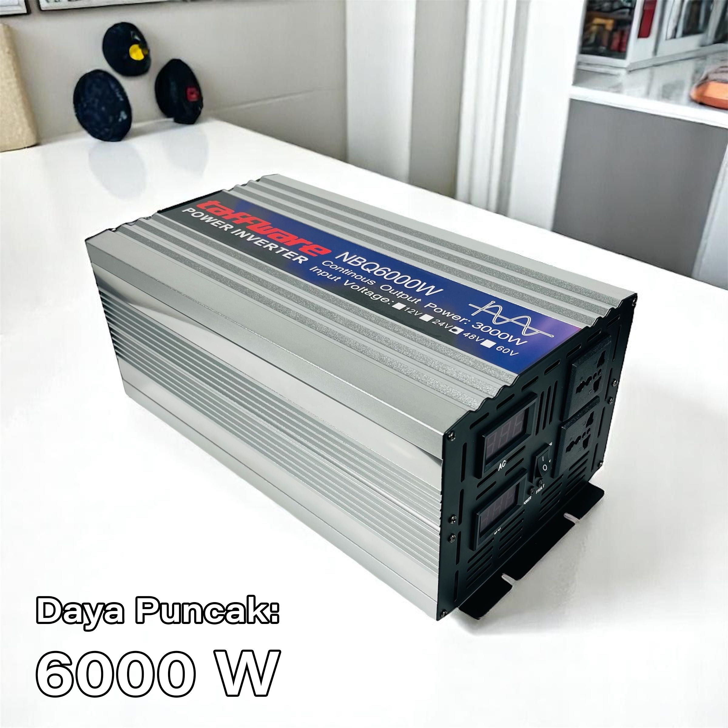 Taffware Power Inverter Mobil Pure Sine Wave DC 48V to AC 220V 6000W - NBQ6000W