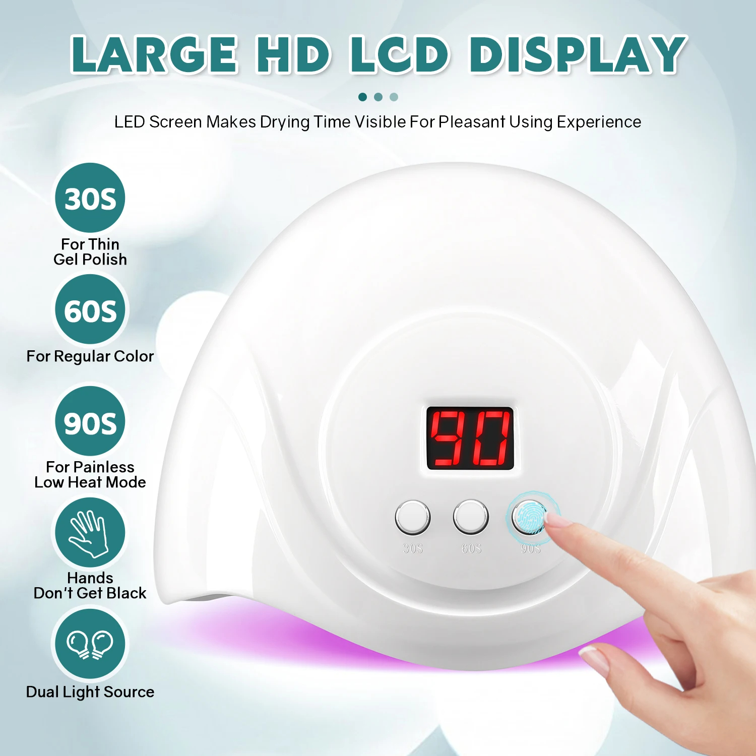 SUN Pengering Kutek UV Lamp Nail Dryer Sensor LCD USB 72W 24 LED - S3