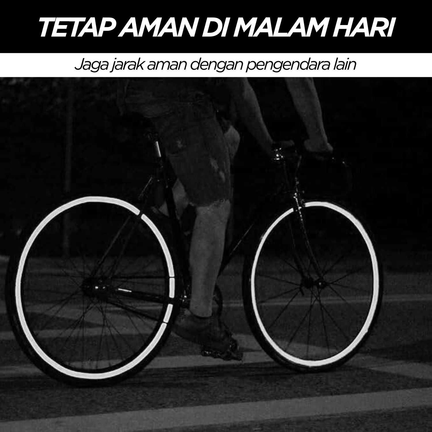 TaffSPORT Stiker Velg Roda Sepeda Bicycle Wheel Reflective 8 Strip - A-0001 - Gambar 2