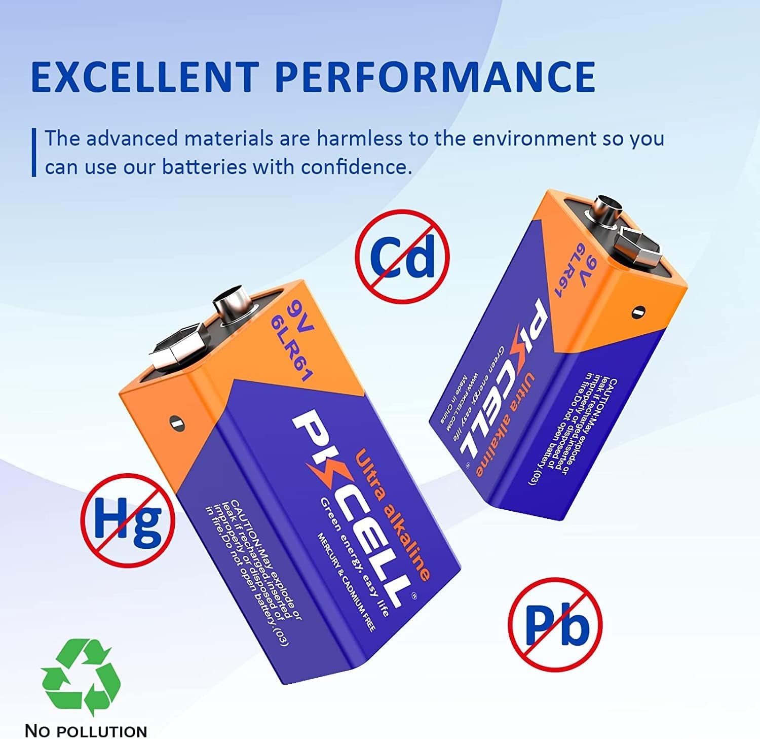 Pkcell Baterai Sekali Pakai 9V 6LR61 Alkaline 650mAh 1 PCS - PK65