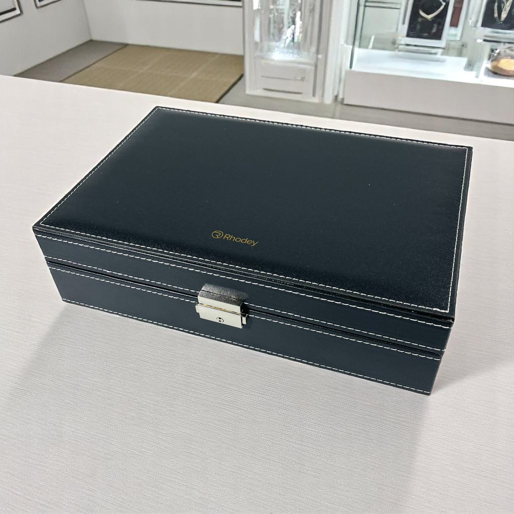 Rhodey Kotak Jam Tangan Watch Box Kulit 12 Slot Mix Grid 30x20x8cm - JO12