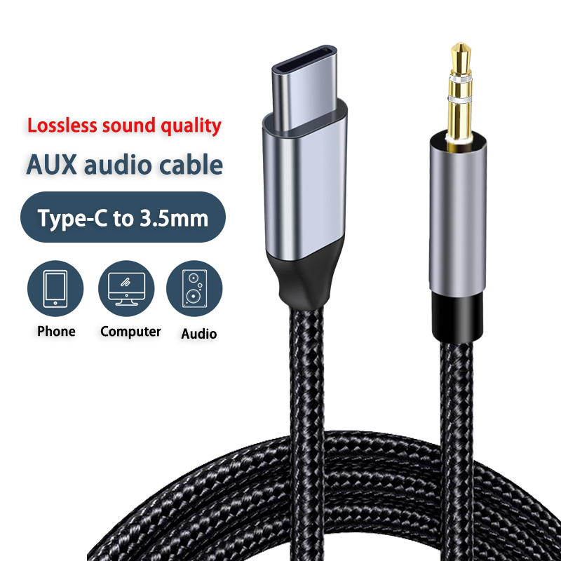 ChicRain Kabel Audio Speaker USB Type C to AUX 3.5mm Stable Signal 1M - CR-35