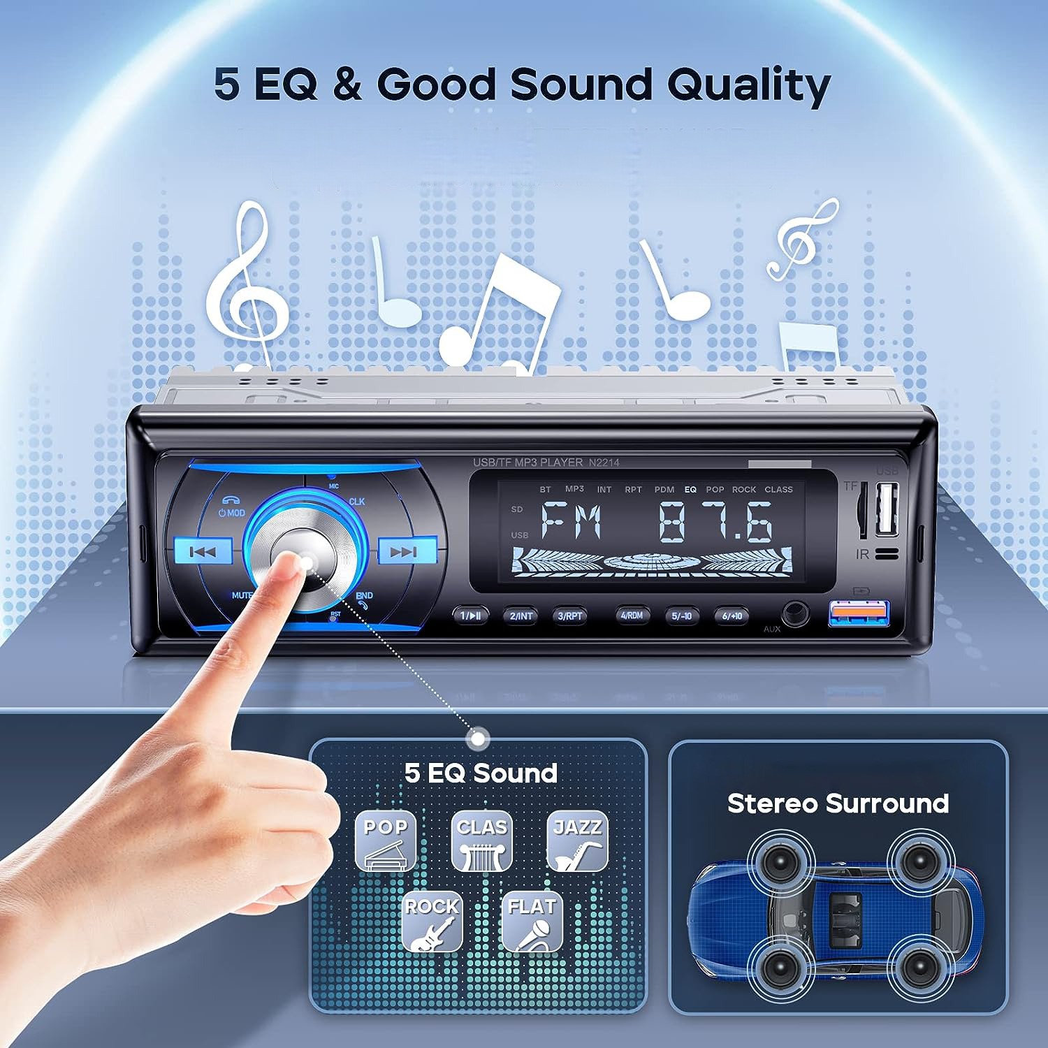 Wistrue Tape Mobil Audio MP3 Player LCD Bluetooth 5.0 Wireless 60W - 2219