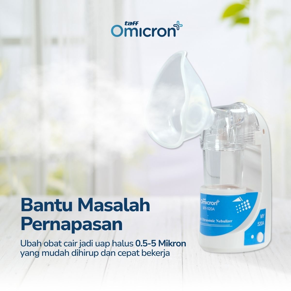 TaffOmicron Alat Terapi Pernapasan Ultrasonic Steam Inhale Nebulizer - MY-520A