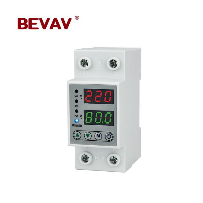 BEVAV MCB Digital Din Rail Over Voltage Current Protector 220V 40A - VAP-2P