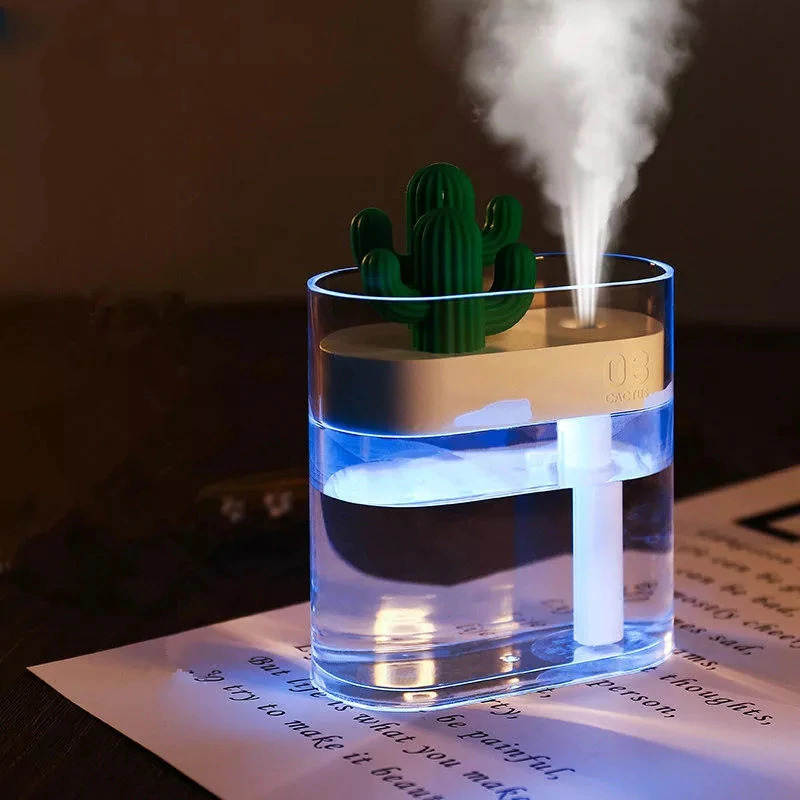 Sothing Air Humidifier Mini Ultrasonic Night LED Cactus Design 160ml - 319