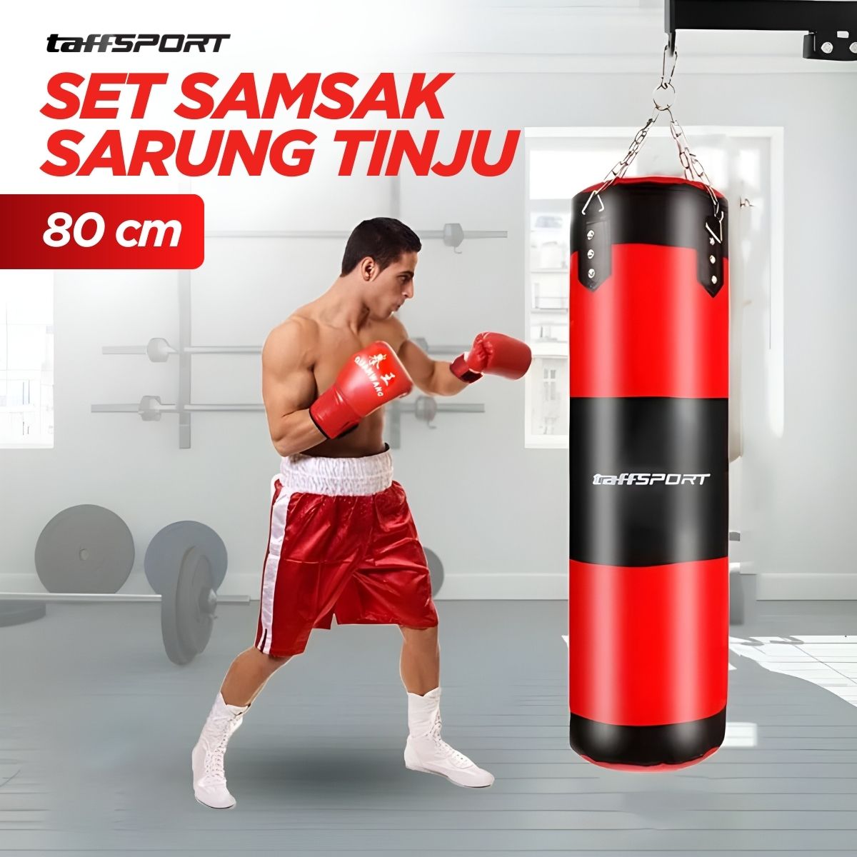 TaffSPORT QUANWANG Set Samsak Sarung Tinju MMA Boxing Sandbag - FE-BO1