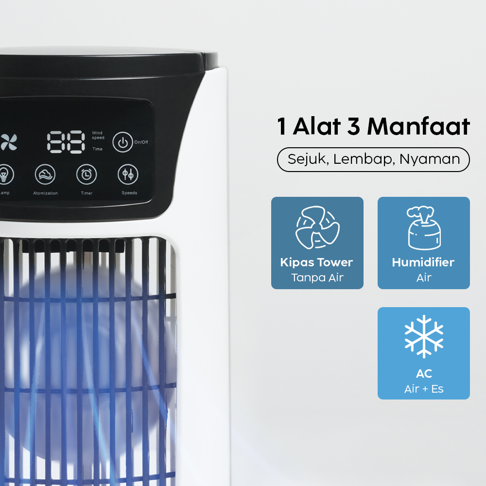 COMOPEZ Air Cooler Mini Fan AC 3in1 Kipas Penyejuk Ruangan 300ml - YY-01