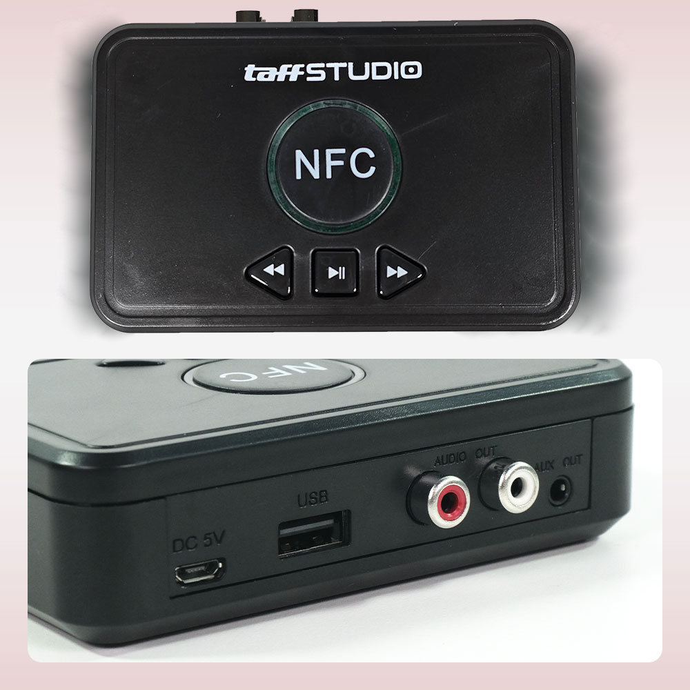 TaffSTUDIO Audio Bluetooth 5.0 Receiver Adapter NFC RCA AUX - D10