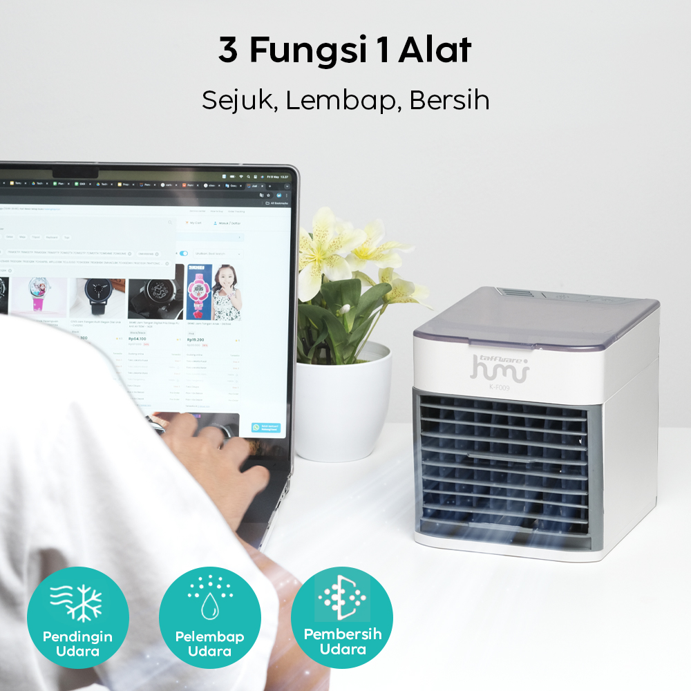 Taffware HUMI Arctic Air Ultra Cooler Mini AC Kipas Penyejuk 400ml - K-F009