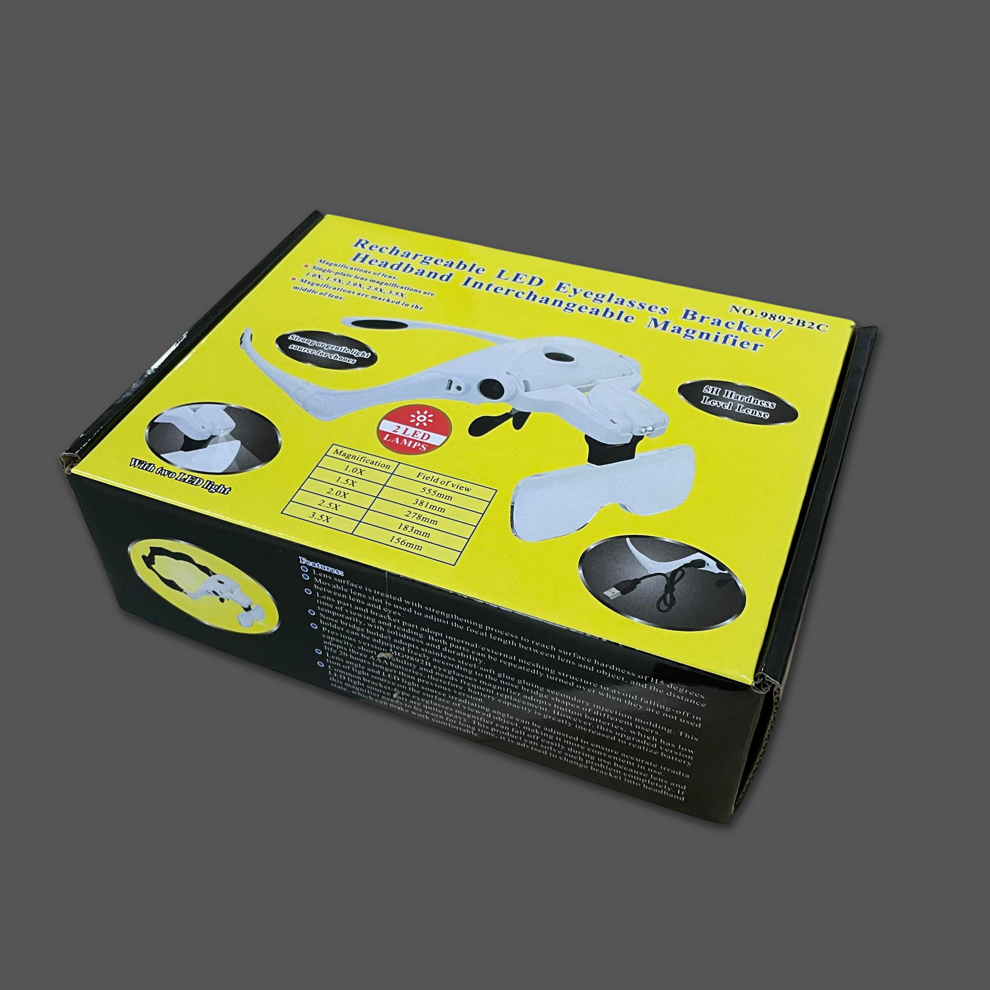 OIMG Kacamata Pembesar 3.5x Headband Magnifier Glasses with LED Light - 9892B2C