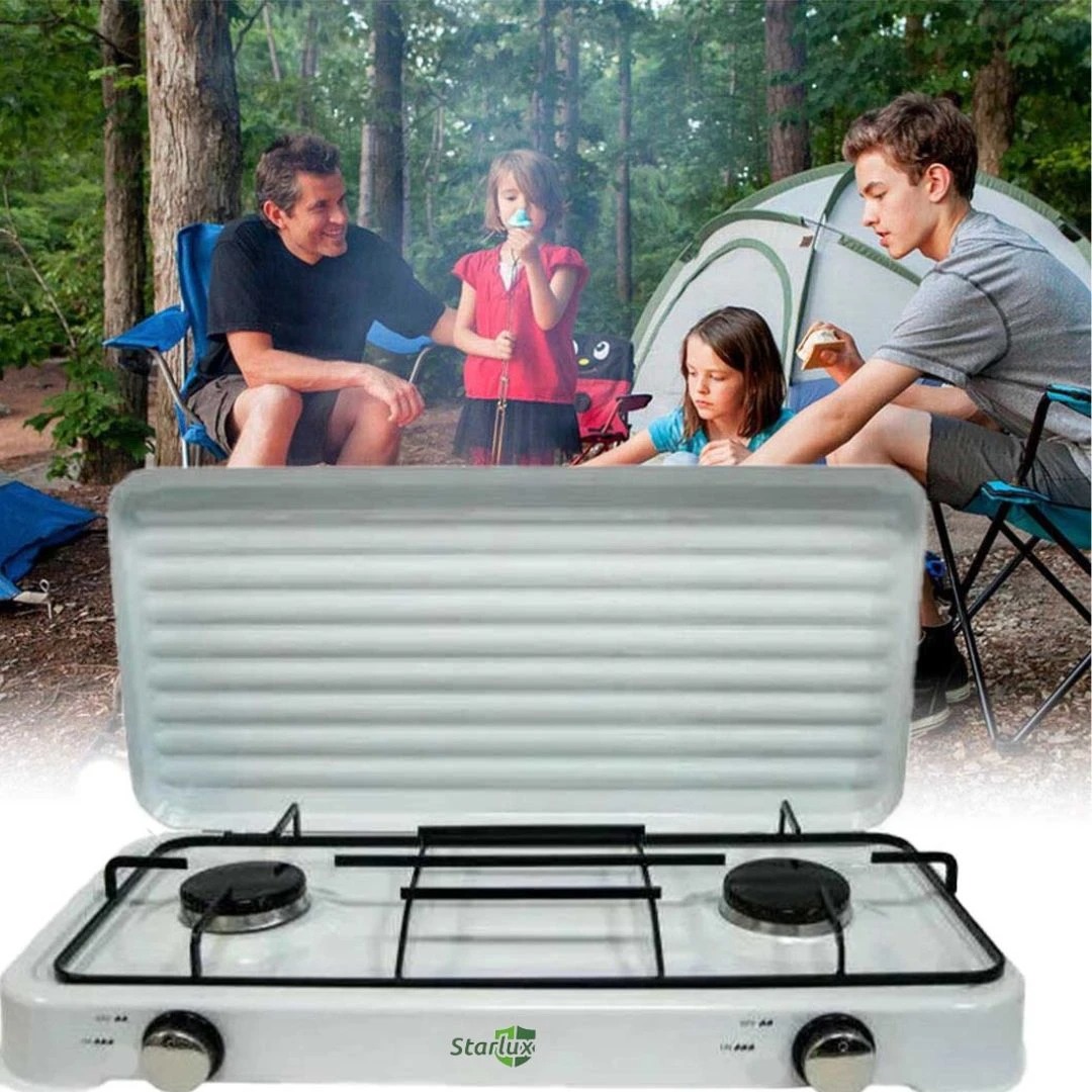 STARLUX Kompor Gas Portable 2 Tungku Table Top Camping Stove - SGS-6002