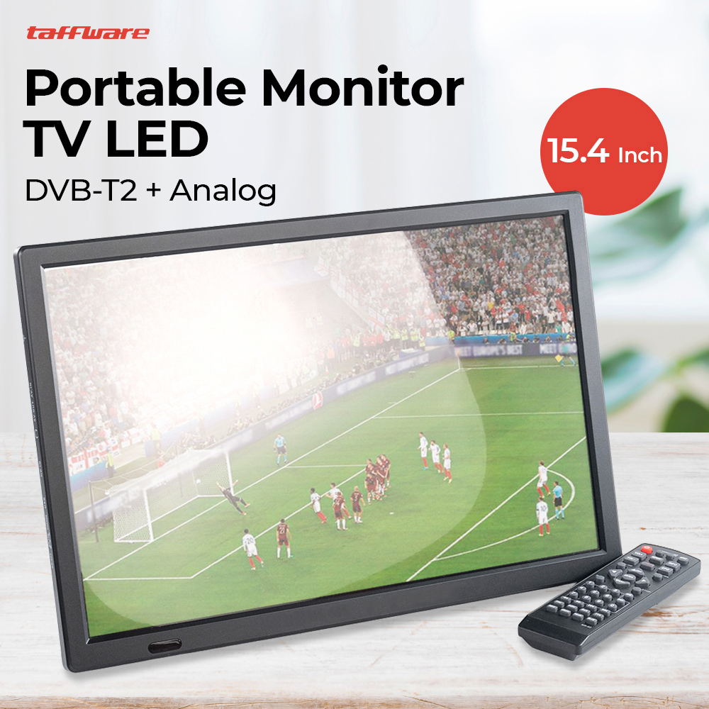 Taffware Portable Monitor TV 15.4 Inch LED HD DVB-T2 Analog 1800mAh - D16