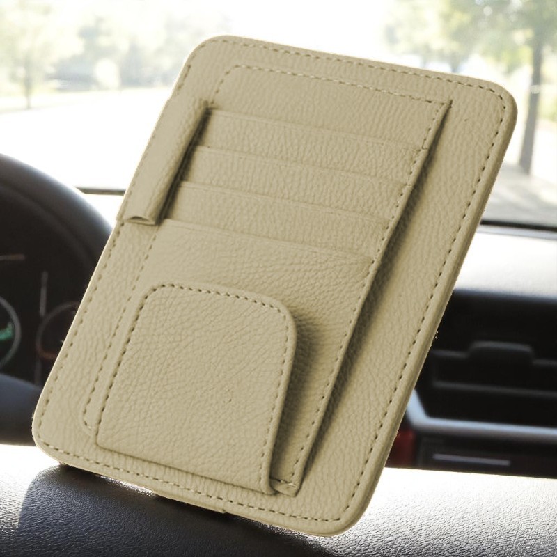 POSSBAI Dompet Kartu Mobil Car Sun Visor Holder - CP04740