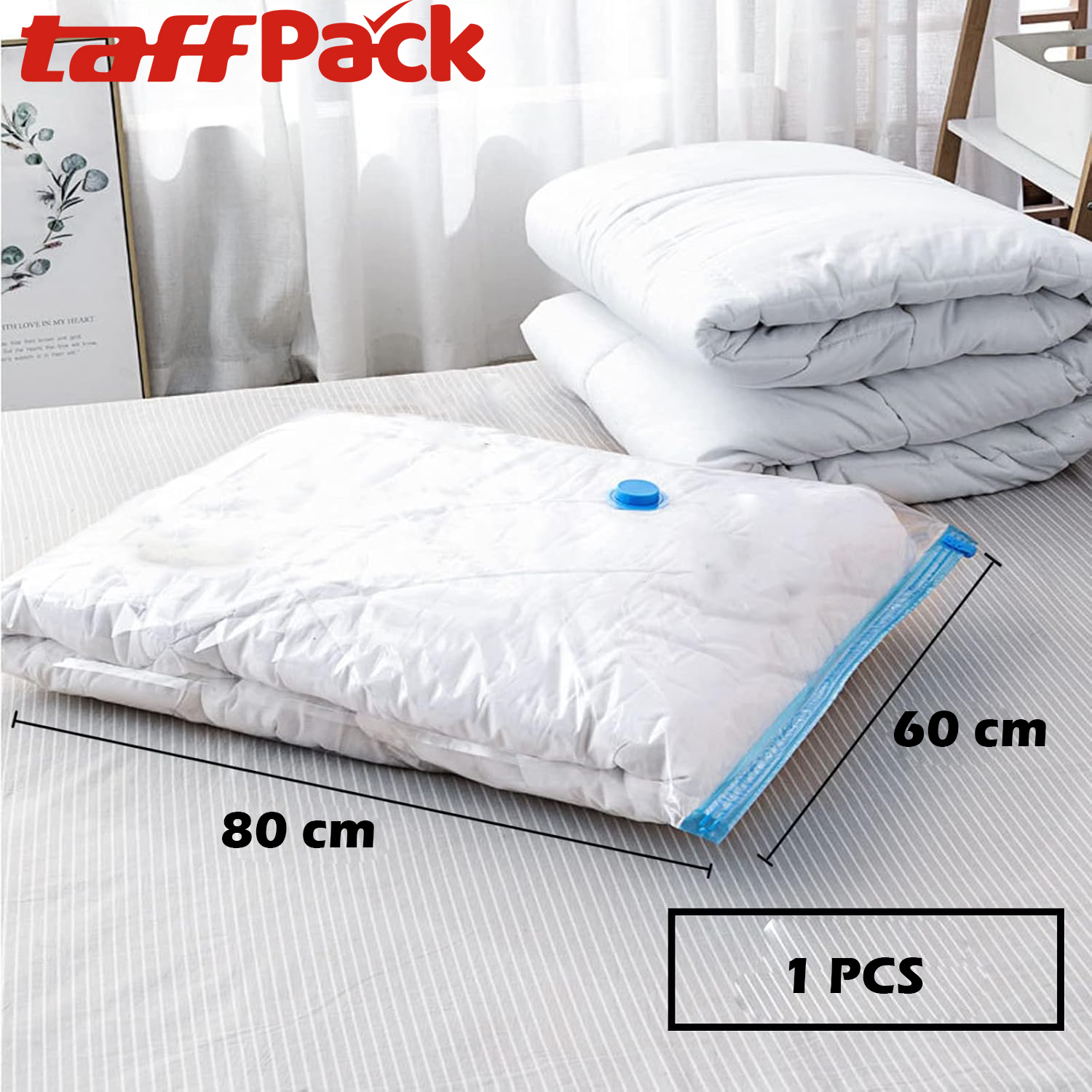 TaffPACK Kantong Plastik Vakum Pakaian Multifungsi Vacuum Bag 1 PCS - YK-1000