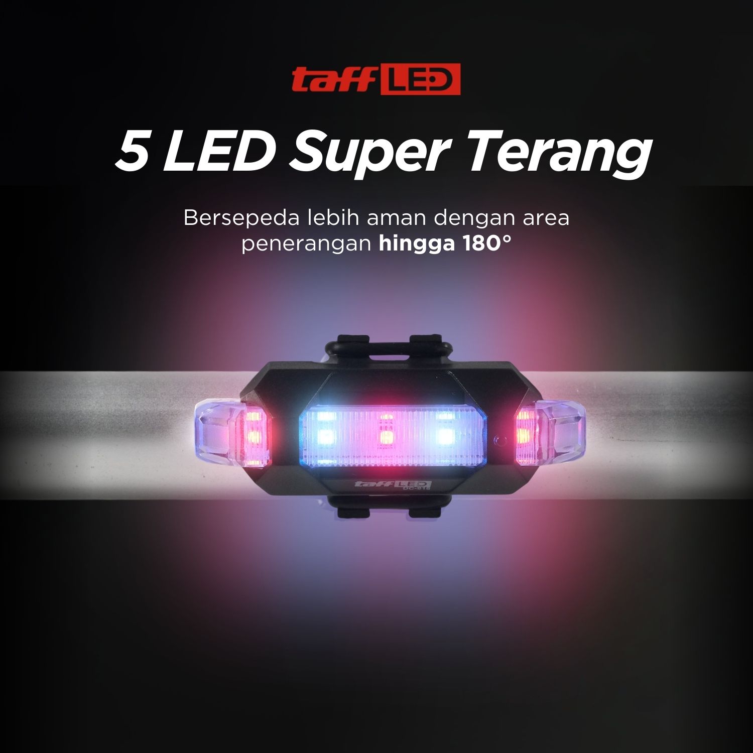 TaffLED Lampu Belakang Sepeda Bicycle Light USB Rechargeable 15 Lumens - DC-918