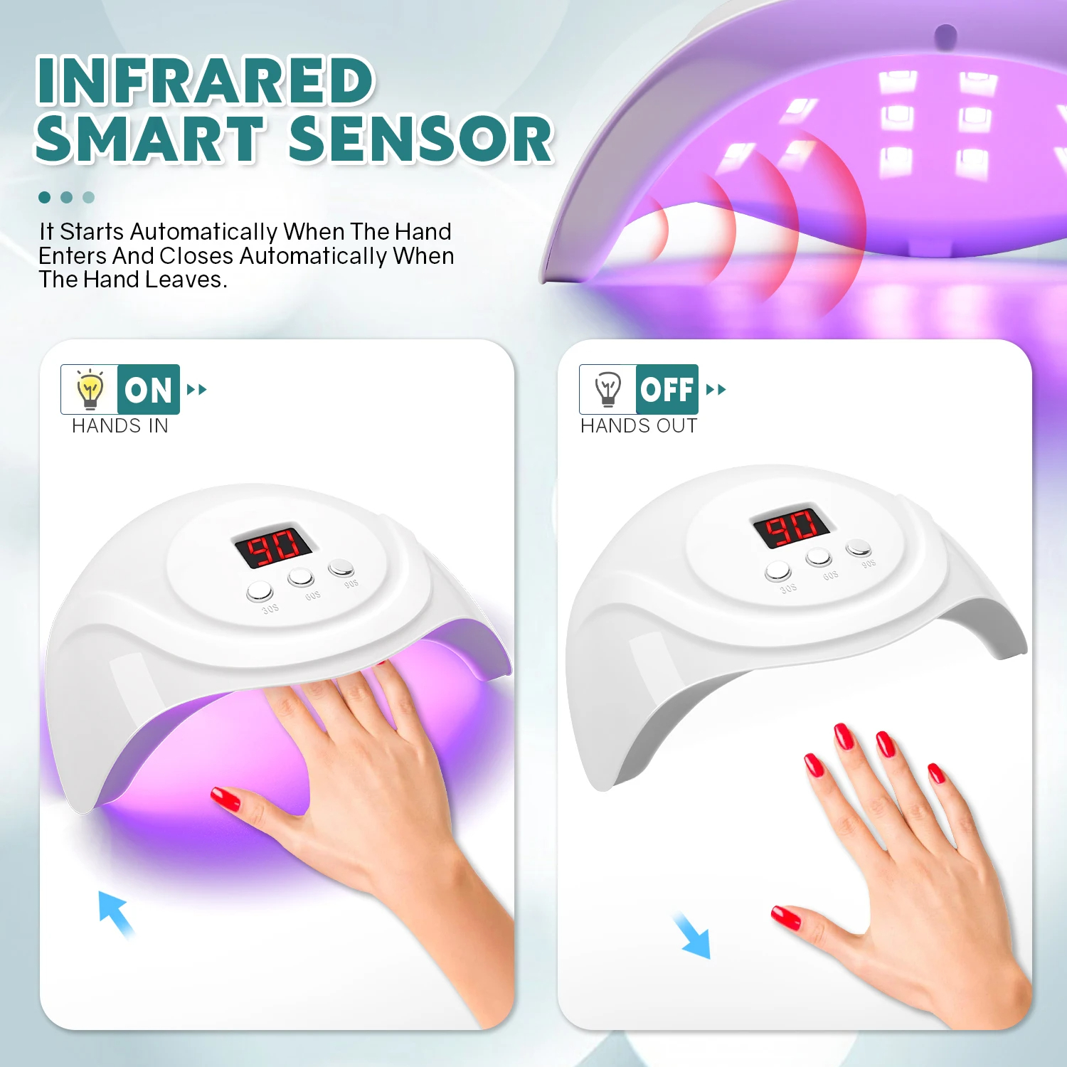 SUN Pengering Kutek UV Lamp Nail Dryer Sensor LCD USB 72W 24 LED - S3