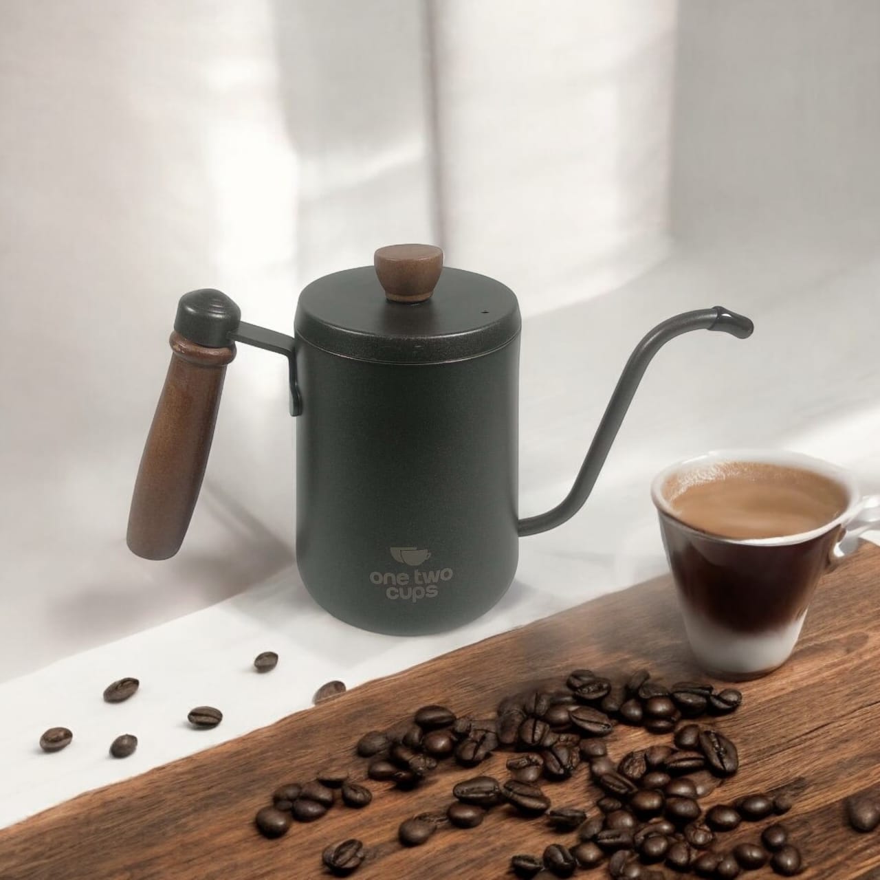 One Two Cups Teko Kopi Leher Angsa Gooseneck Pour Over Kettle 600ml - STS304