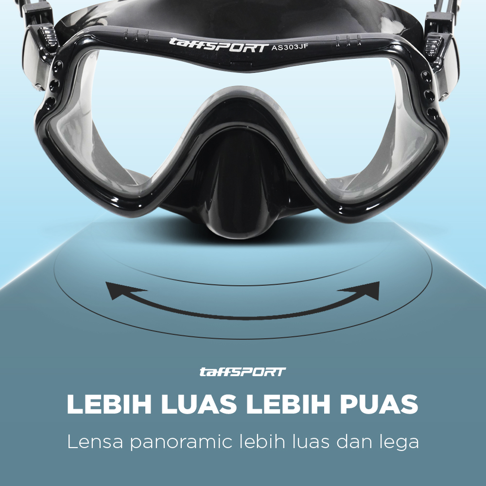 TaffSPORT Kacamata Selam Diving Snorkeling Tempered Glass - AS303JF