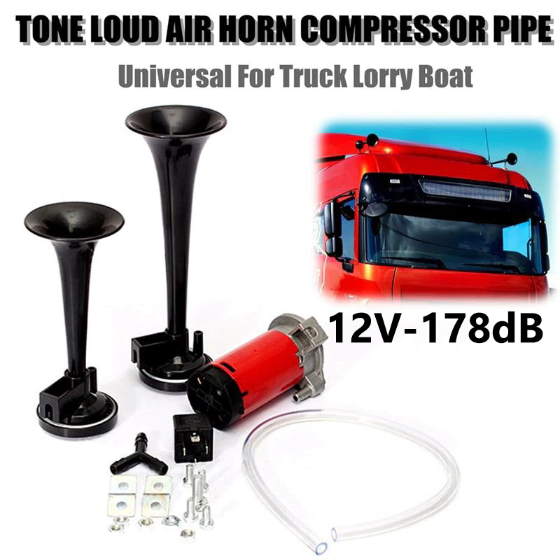 HEYVO Klakson Trompet Motor Mobil Dual Air Horn 178dB 12V - TZ-320