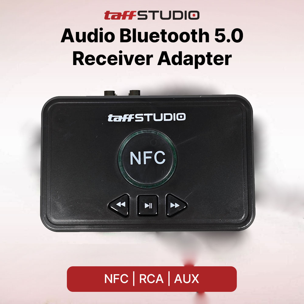 TaffSTUDIO Audio Bluetooth 5.0 Receiver Adapter NFC RCA AUX - D10