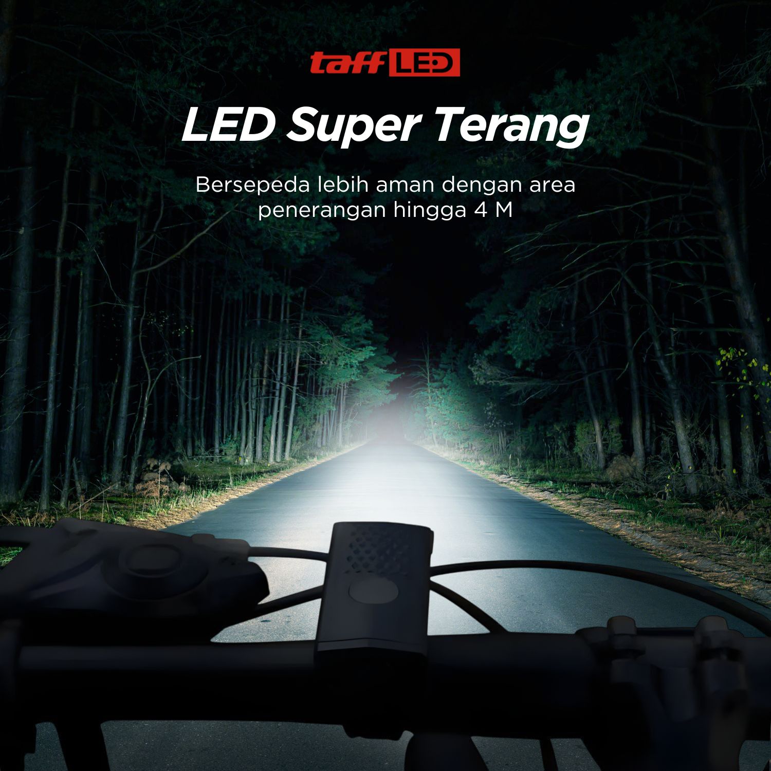 TaffLED Lampu Depan Sepeda LED USB Rechargeable 800mAh 300 Lumens - RPL25
