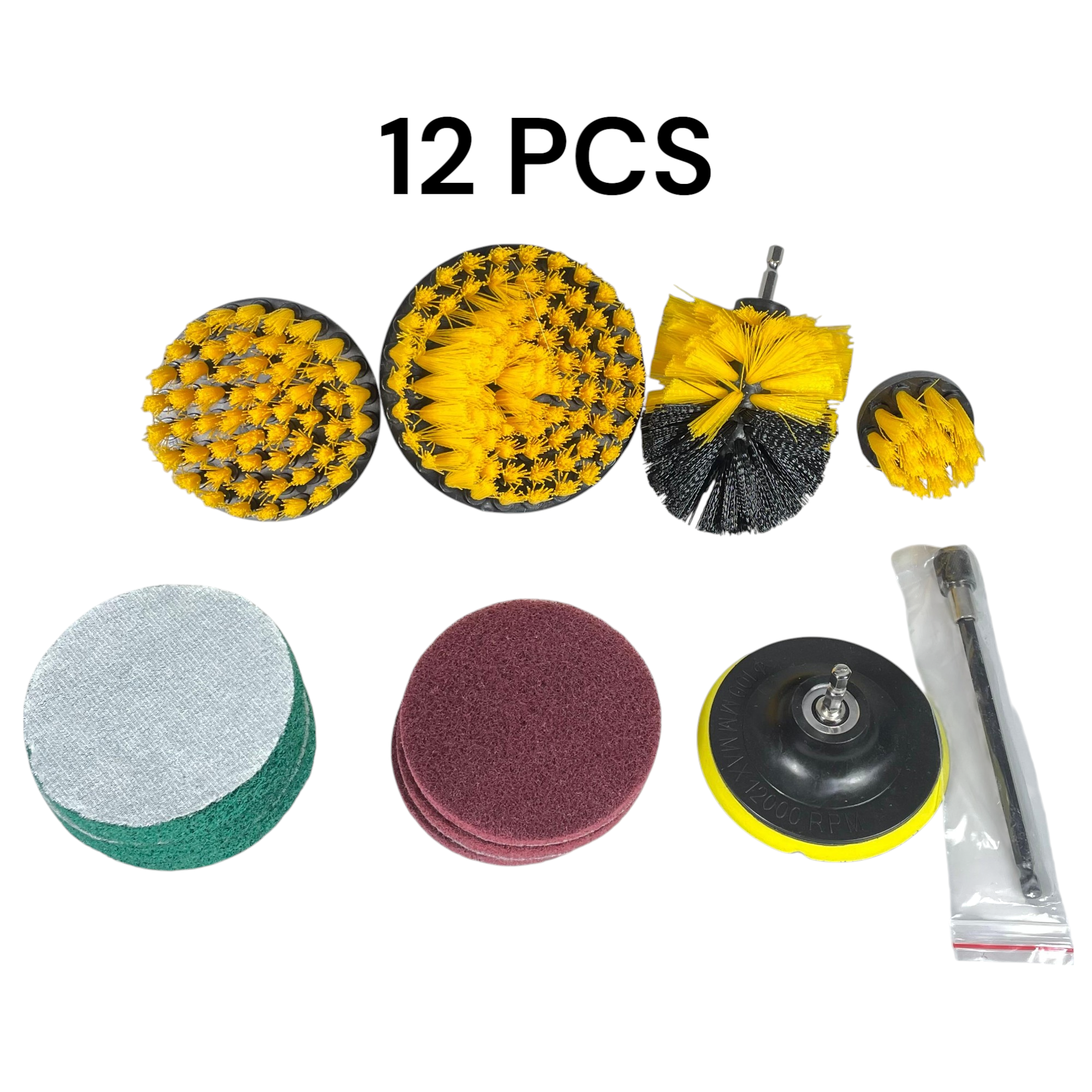Tress Kepala Sikat Pembersih Car Polisher Bathroom Kit 12 PCS - INU03