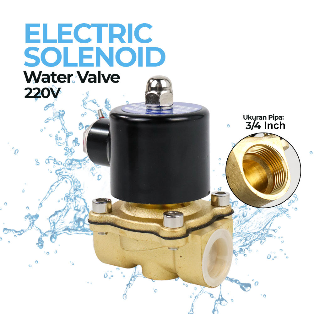Geerte Electric Solenoid Water Valve Normally Closed 220V 3/4 Inch - 2W-200-20