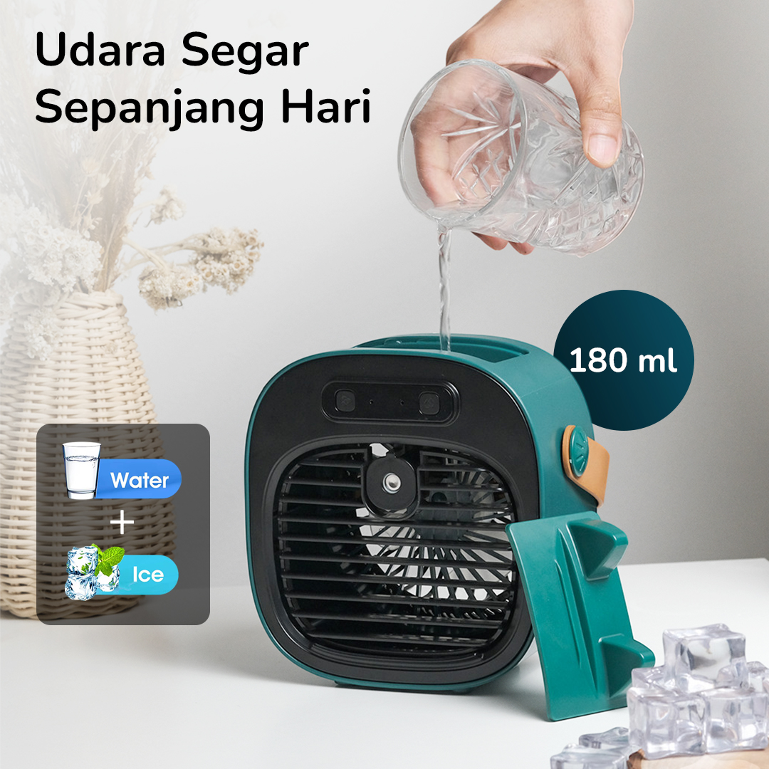 JENNIOEM Air Cooler Mini Fan AC Kipas Penyejuk Ruangan 180ml - F12