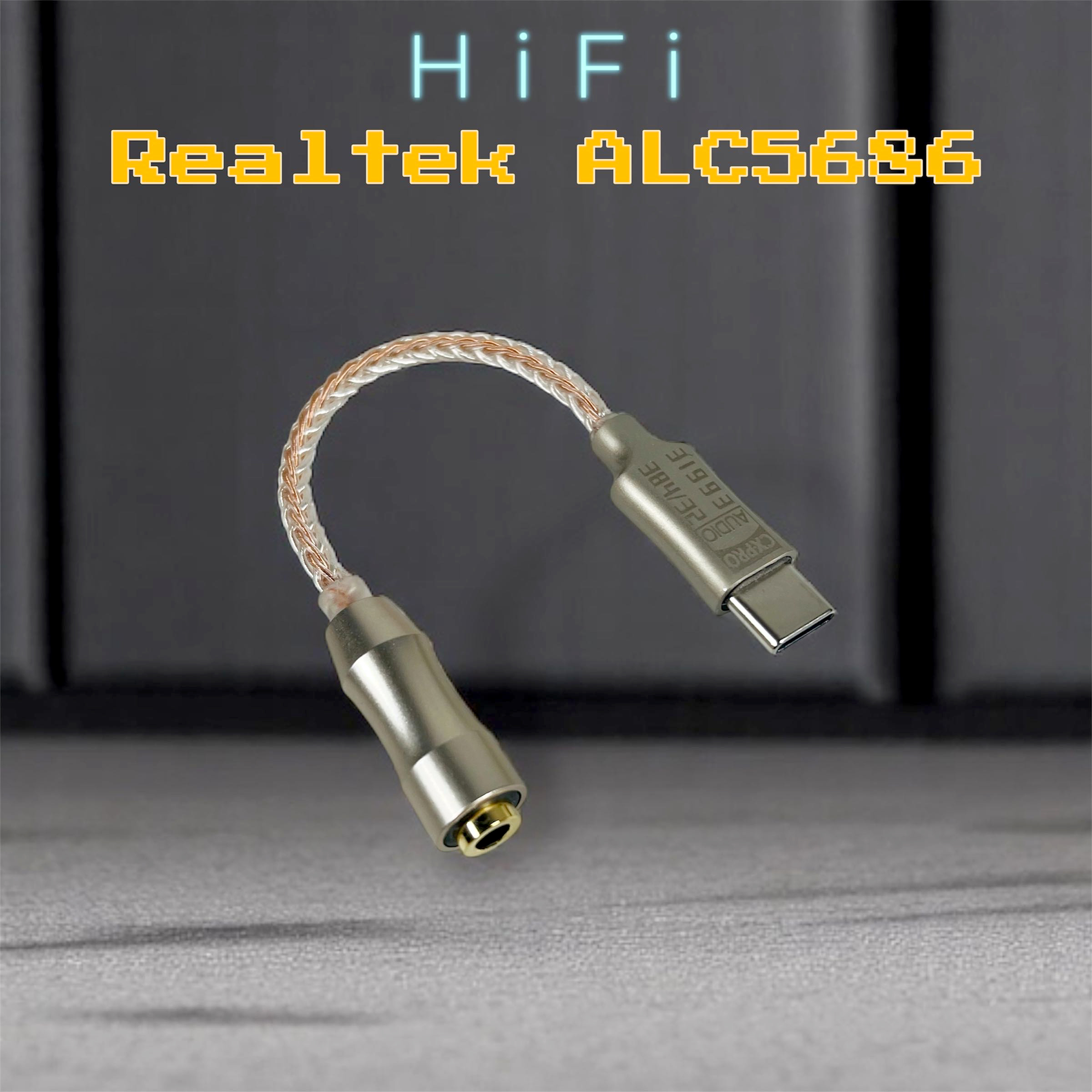 ALAC Kabel USB Type C ke 3.5mm Adaptor HiFi DAC Realtek ALC5686 Chip - CX-PRO