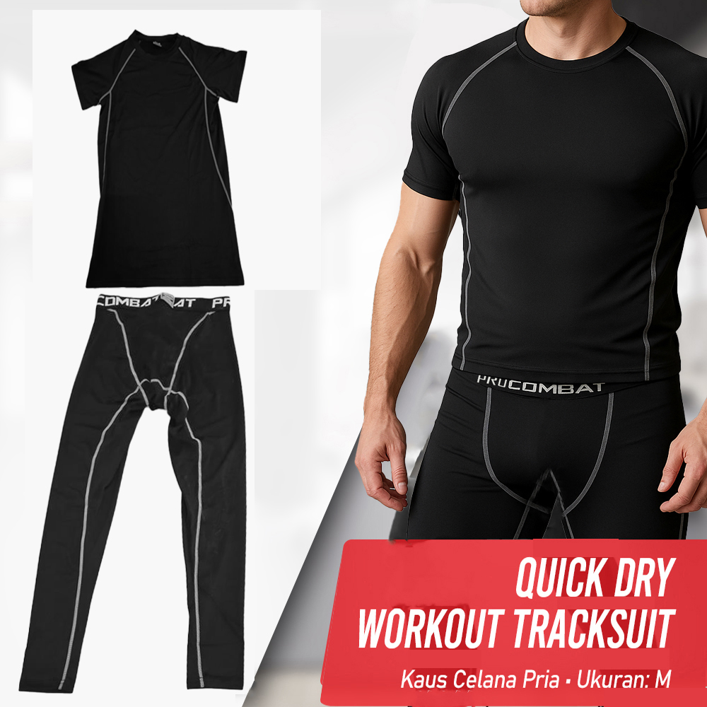 PSVteide Kaos Celana Pria Lengan Pendek Tracksuit Workout Quick Dry - YY001