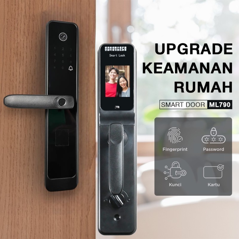 IWIN Smart Door Lock Fingerprint Password Key Card with Camera - ML790