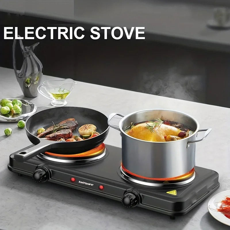 Taffware Kompor Listrik 2 Tungku Portable Hot Plate 2000W - WY-04B
