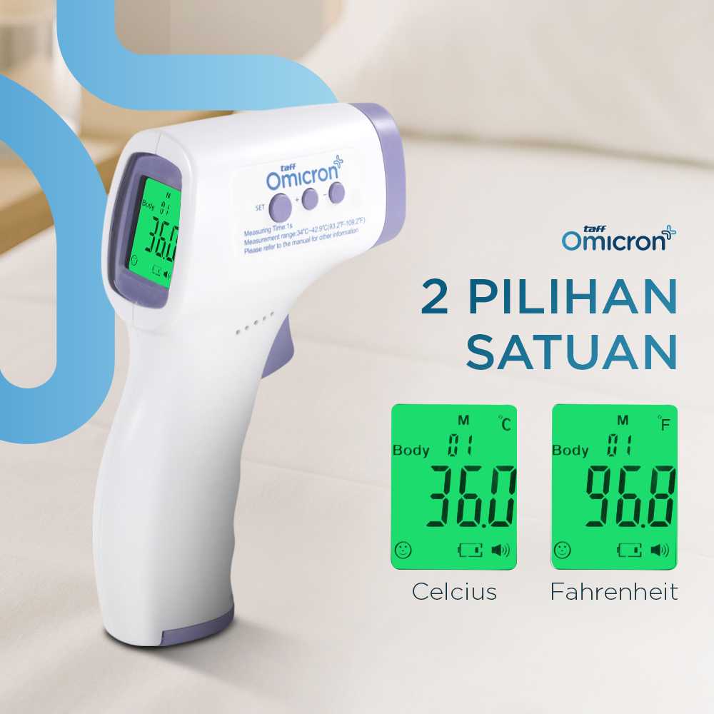 TaffOmicron Termometer Suhu Badan Digital Thermogun Infrared Memory - AD801 - Gambar 3