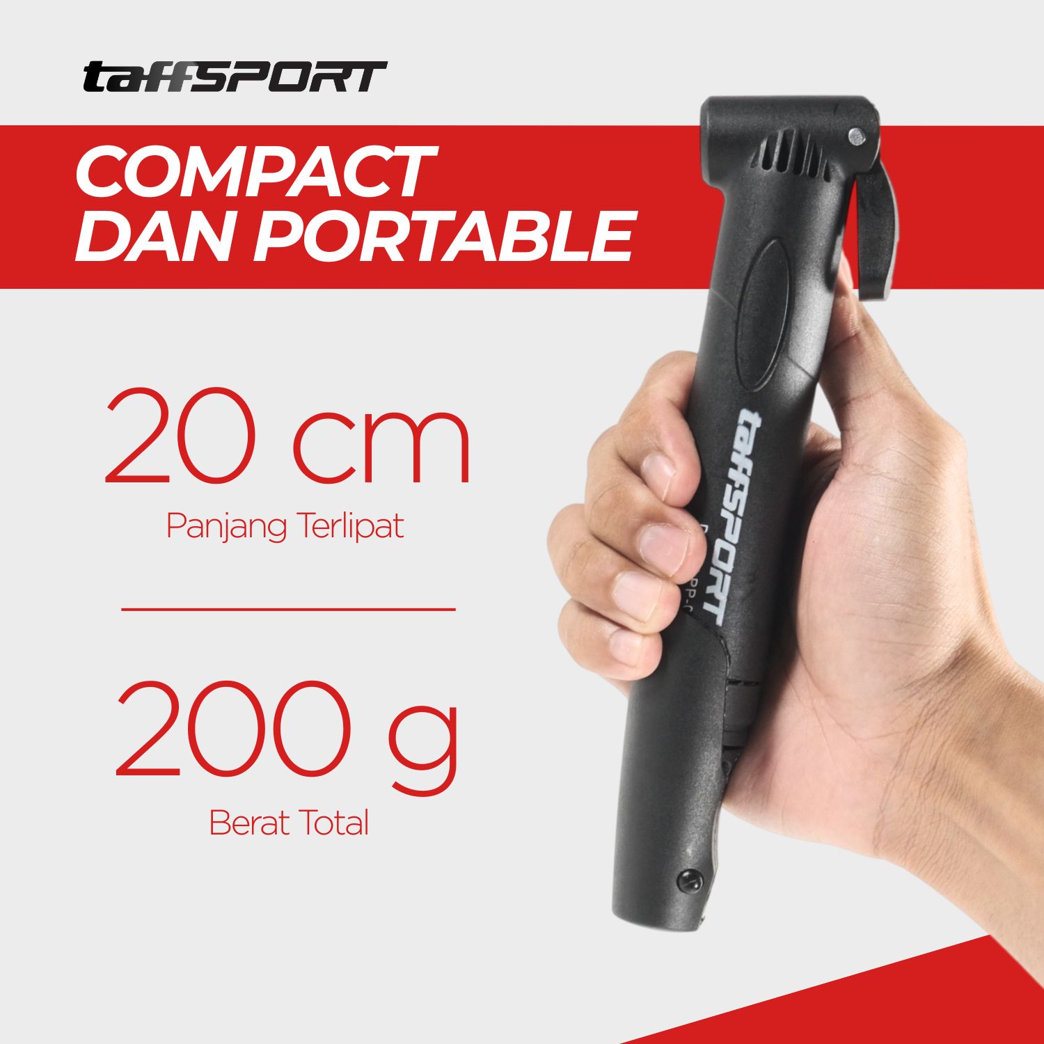 TaffSPORT DUUTI Pompa Angin Ban Sepeda Portable - PP-05