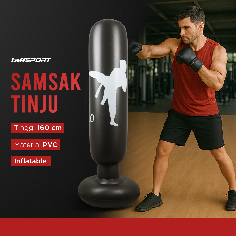 TaffSPORT Samsak Tinju Berdiri Inflatable Punching Bag 1.6M - VK160