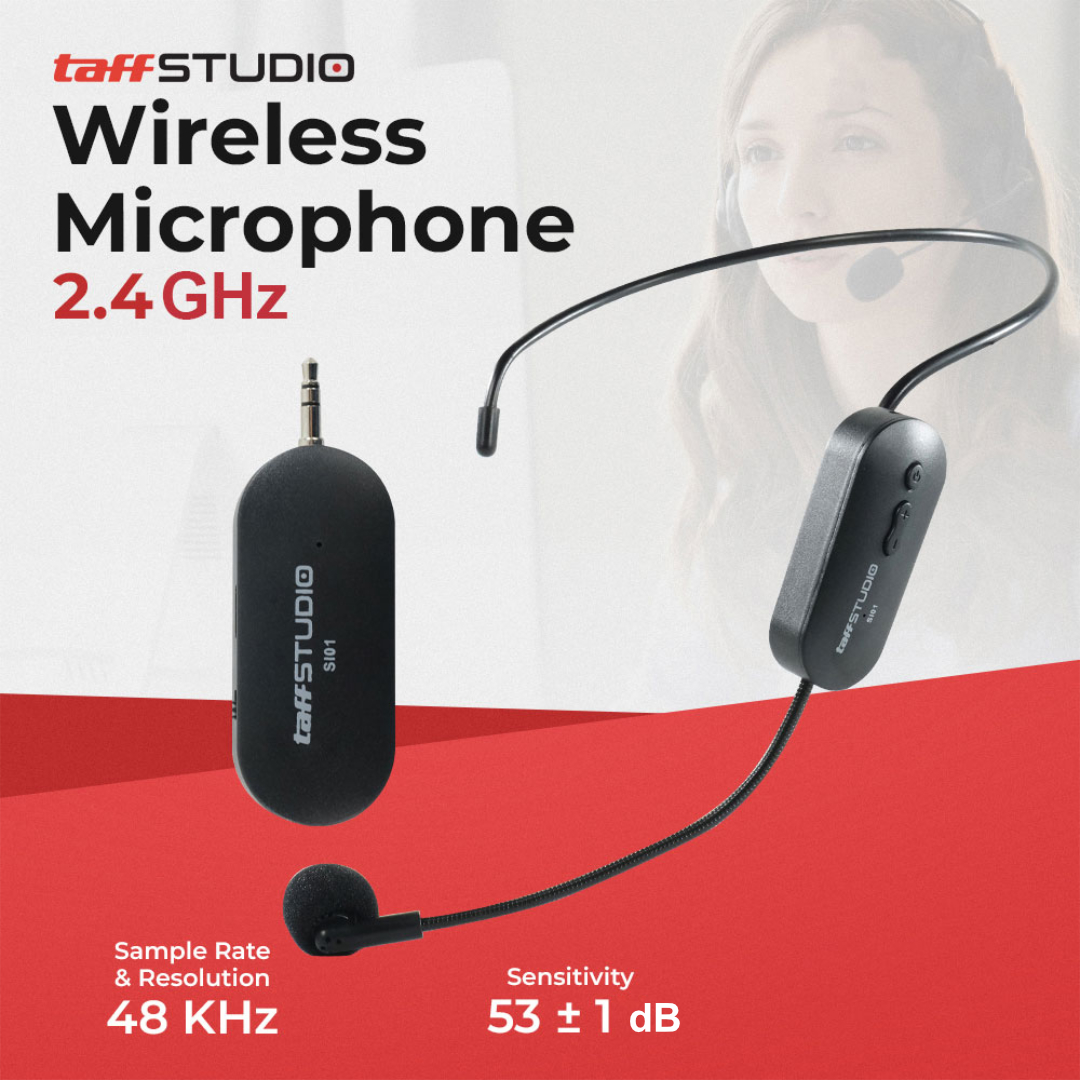 TaffSTUDIO Wireless Microphone 2.4 GHz Headset CS with Receiver - SI01