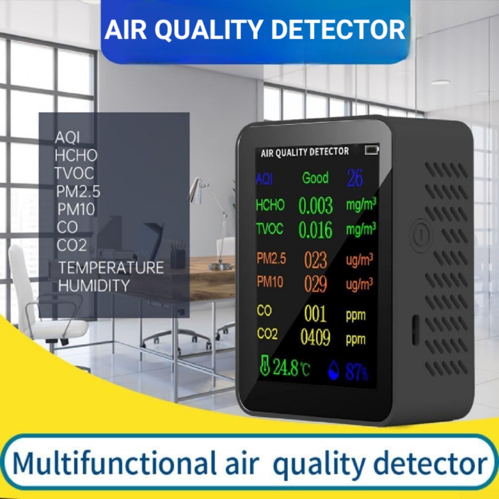 TX Air Detector Tester Kualitas Udara CO2 CO TVOC HCHO 10 in 1 - VT-10IN1