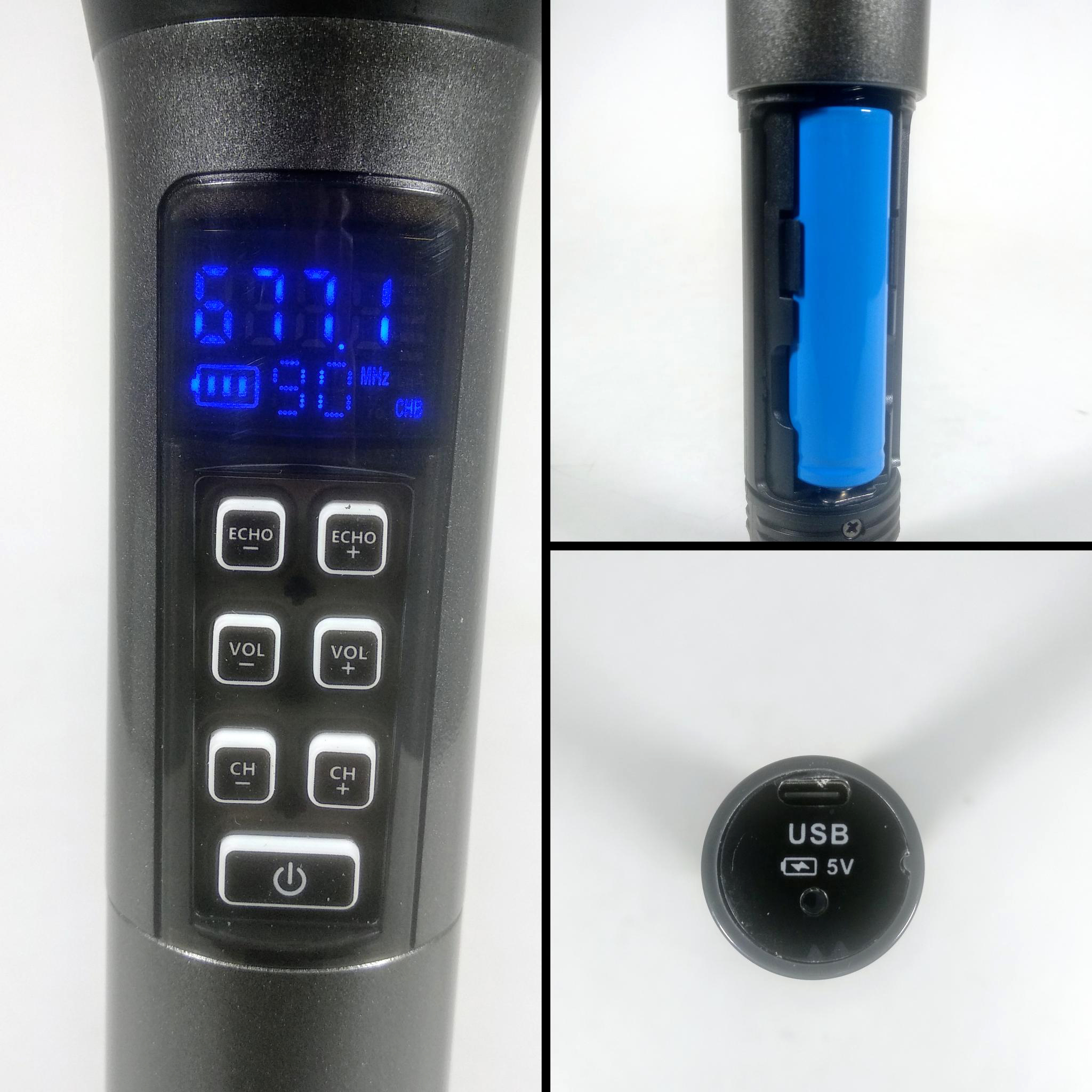 Rellent Mikrofon Karaoke Mic Wireless UHF Portable KTV - D300