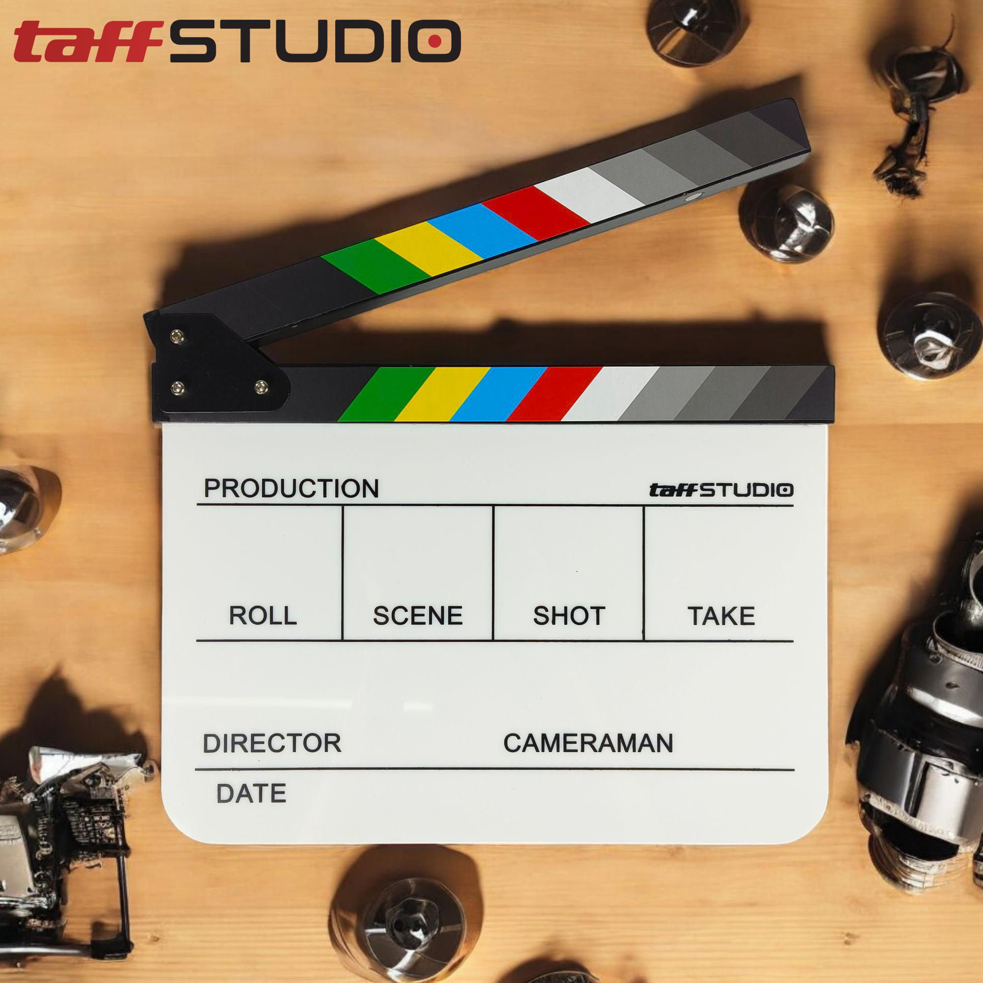 TaffSTUDIO Profesional Clapper Board Colorful Acrylic - TS-3EL