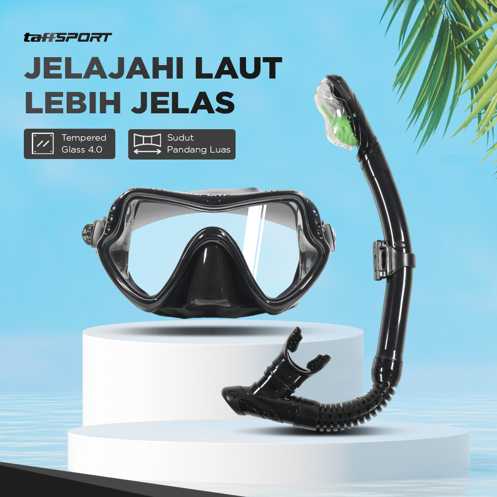 TaffSPORT Kacamata Selam Diving Snorkeling Tempered Glass - AS303JF
