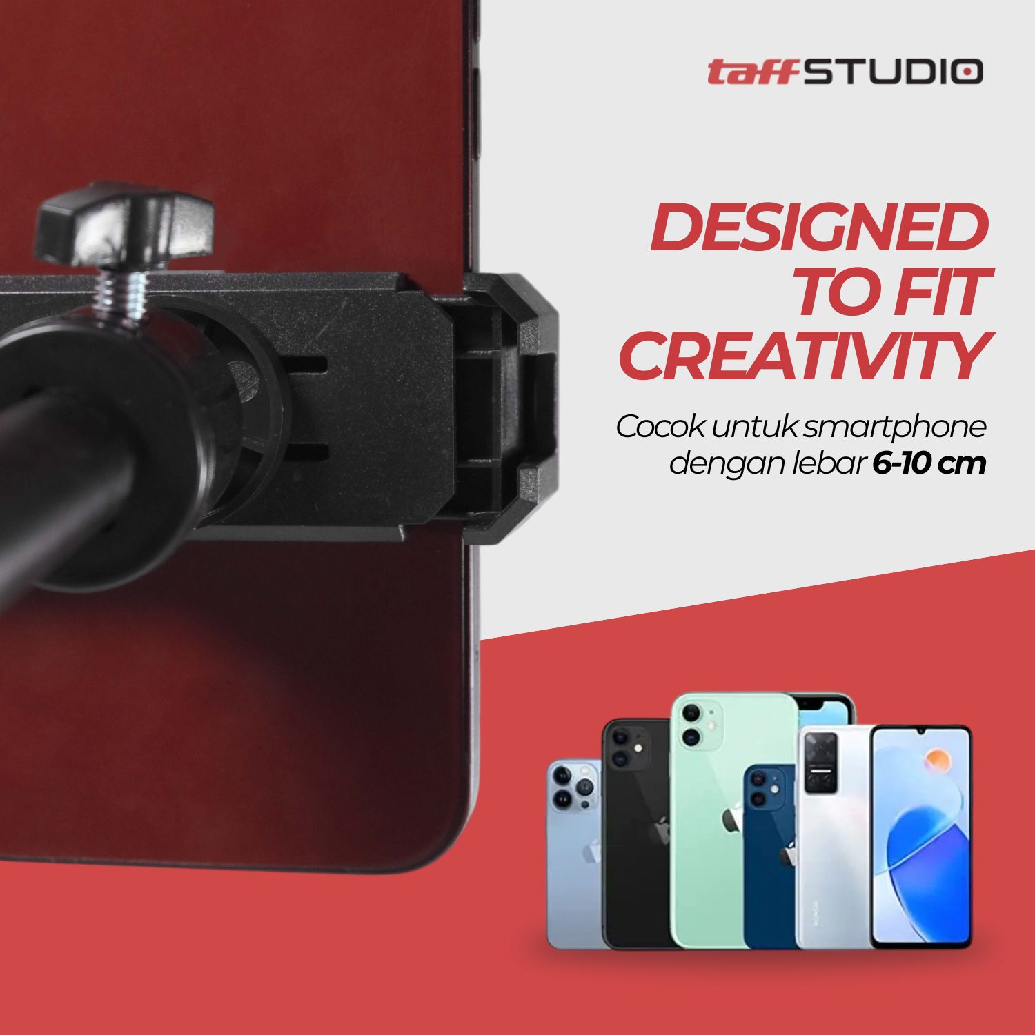 TaffSTUDIO Lampu Kamera Fill Light Phone Holder Overhead 3in1 Color - ZD15