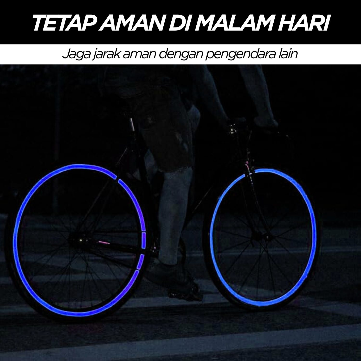 Stiker Roda Sepeda Bicycle Wheel Reflective Sticker 8 Strip - A-0001