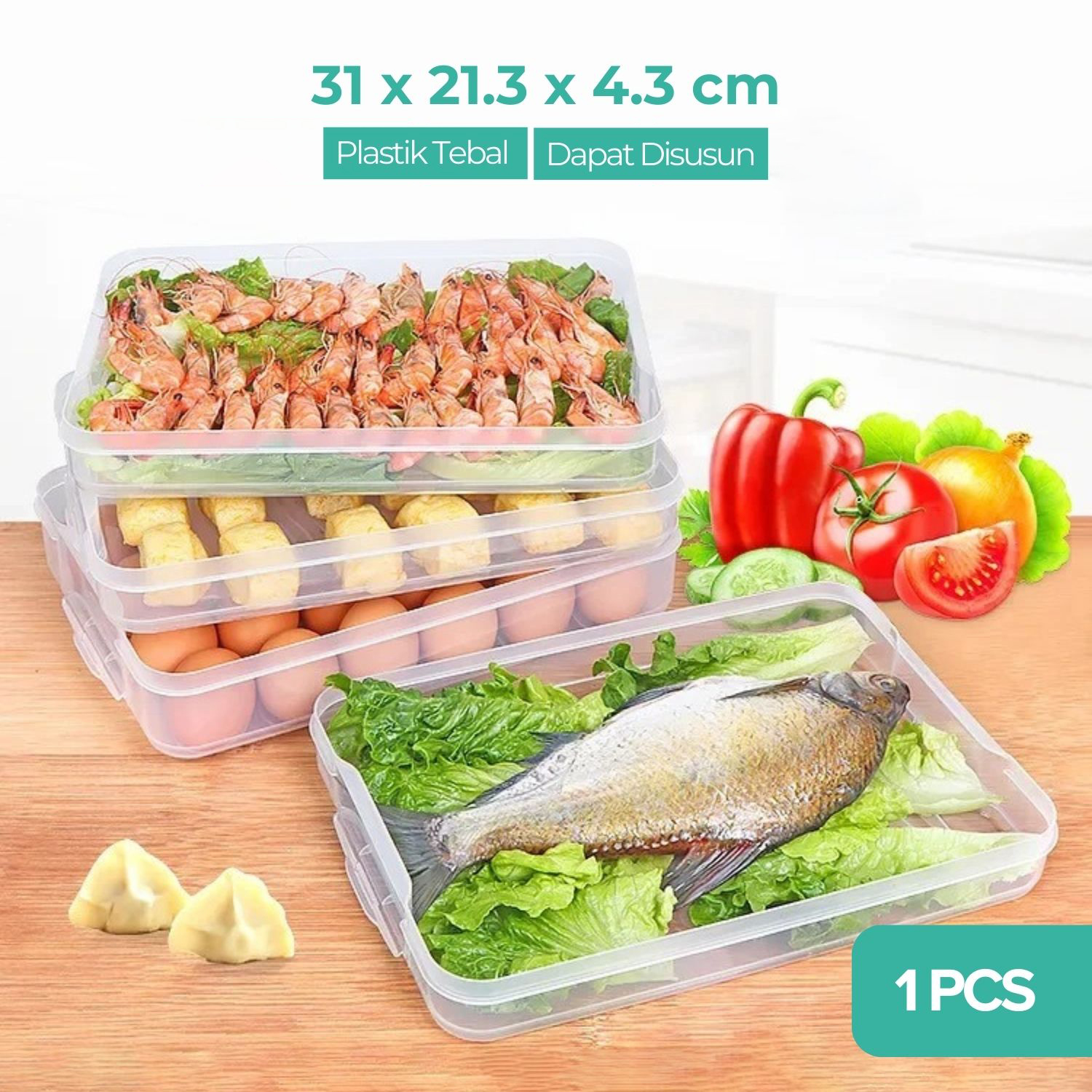 Luckyfox Kotak Kontainer Makanan Kulkas Storage Food Box 31x21.3x4.3cm - RFS48